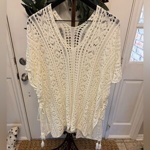 Deer Park Dainty Open Knit Swim Coverup Swimsuit Coverup Beach Coverup OS
